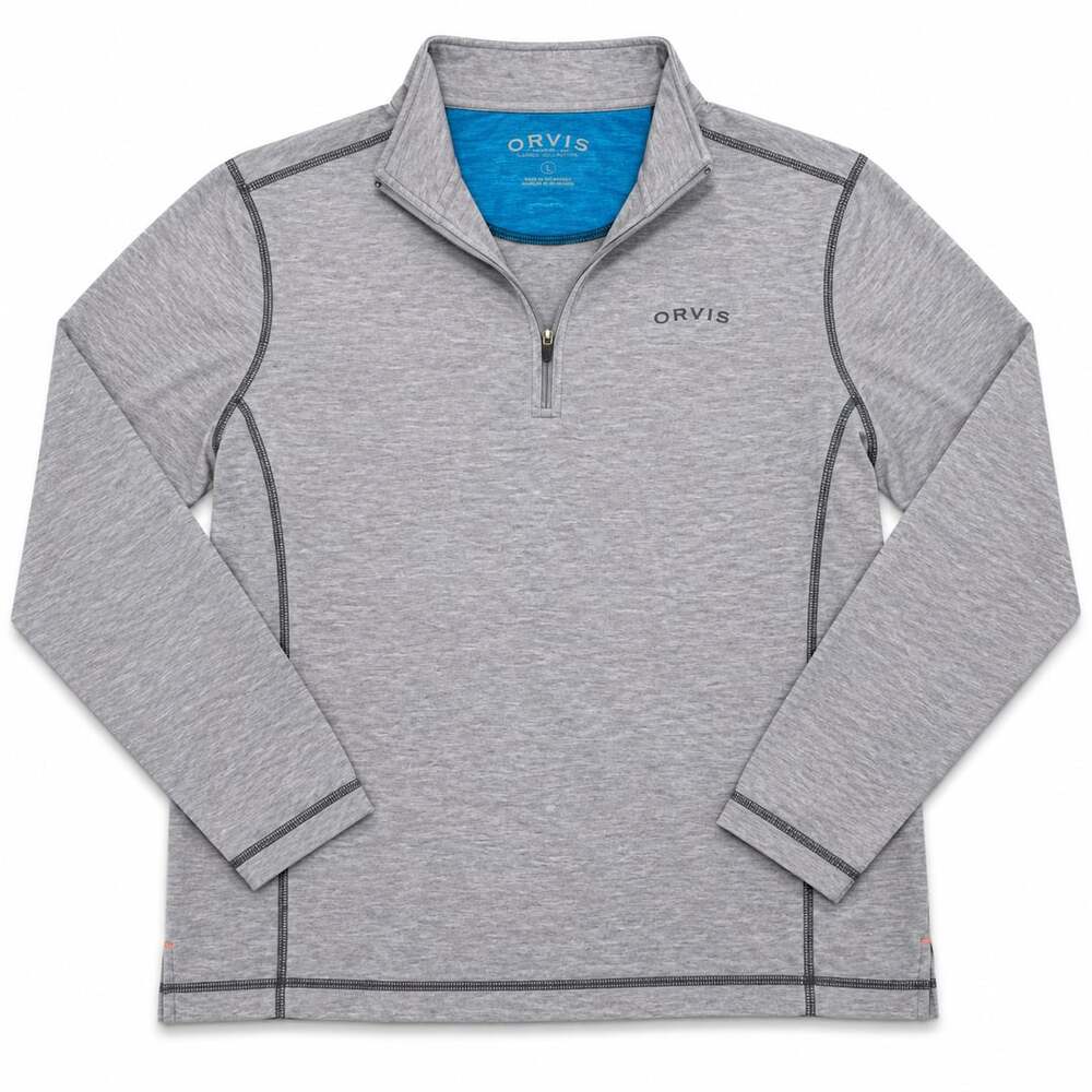 Orvis Classic Collection Men's Large 1/4 Zip Lightweight Pullover Gray